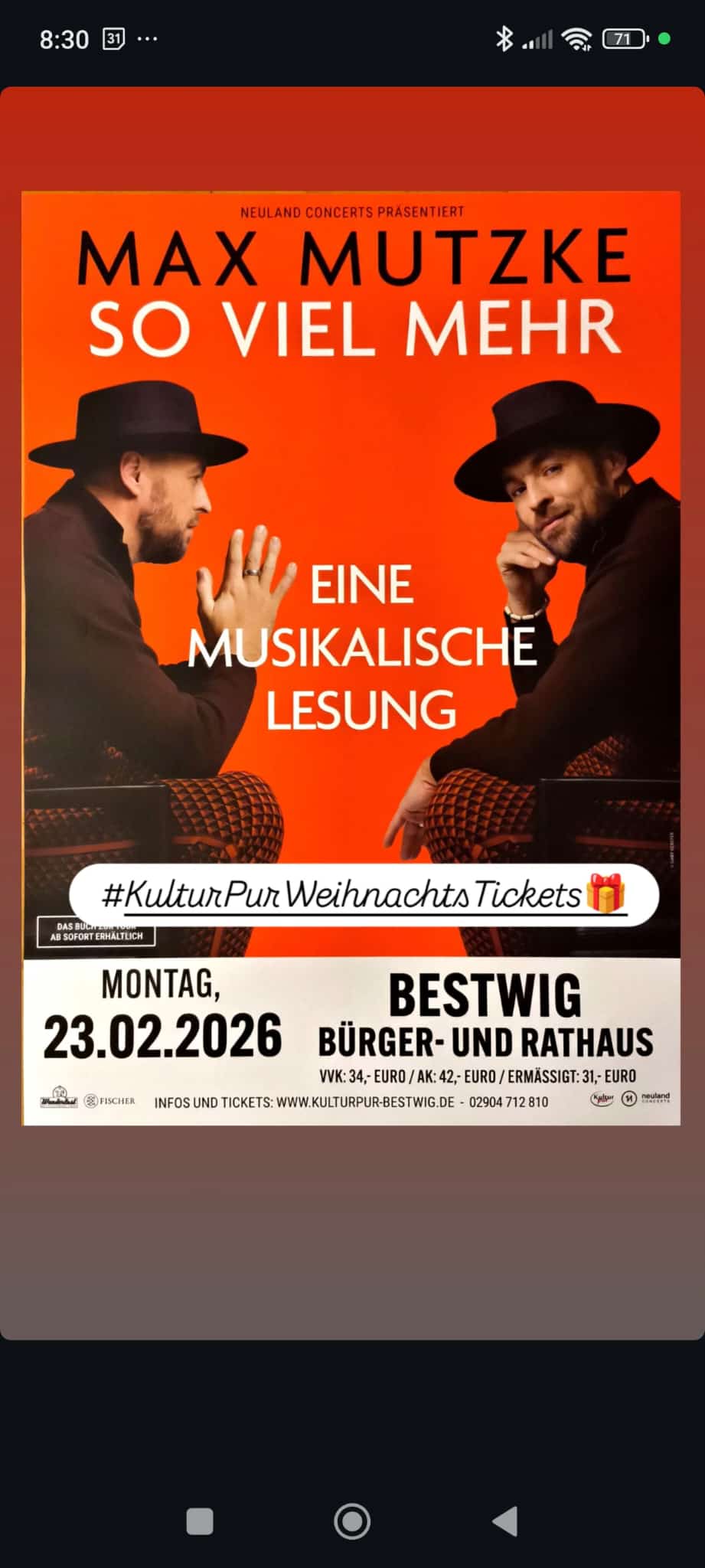Max Mutzke am 23.02.2026 in Bestwig