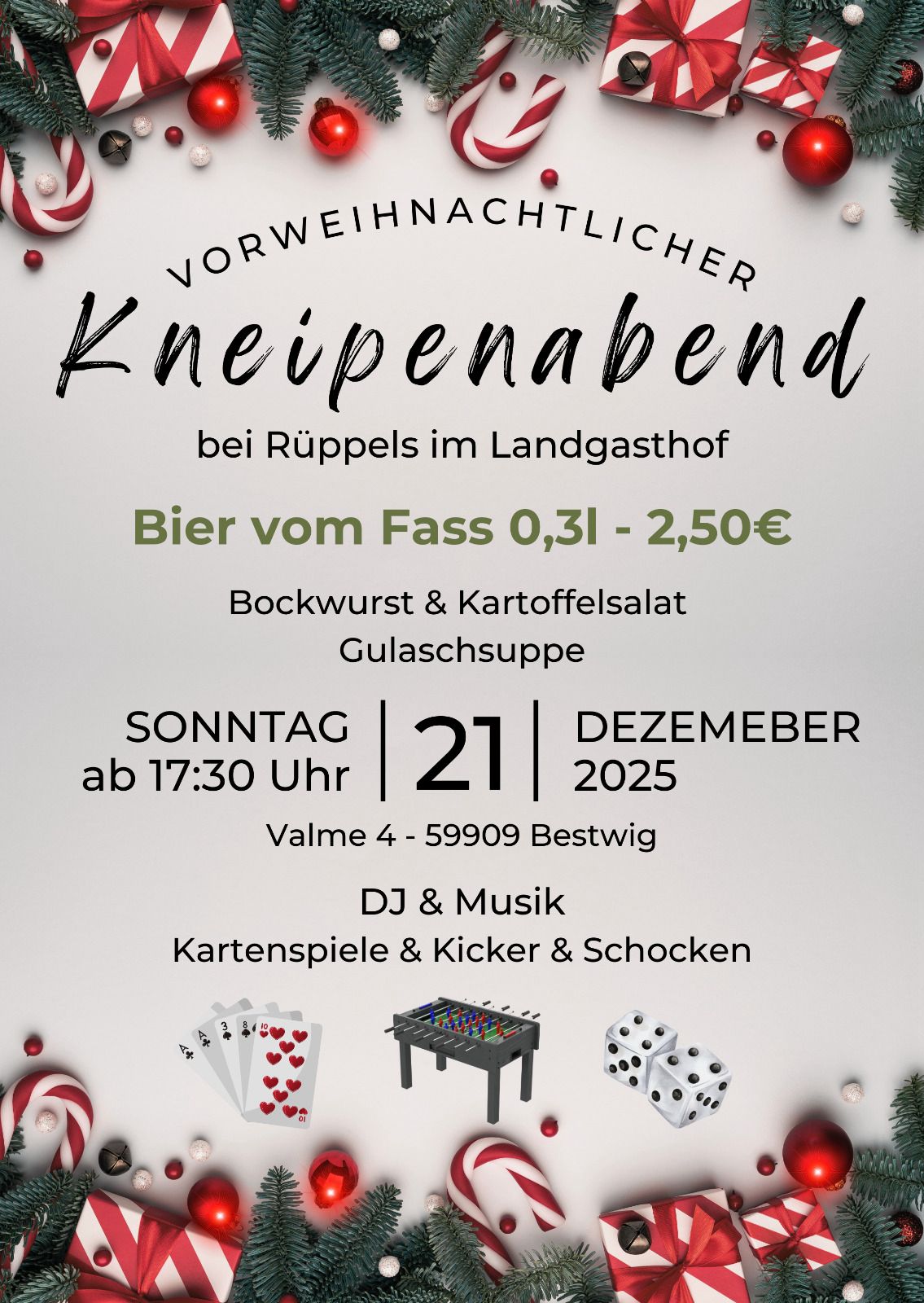 Kneipenabend Rüppel 21.12.2025